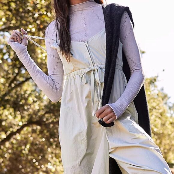 NWT Free People Summer Mist Green Down To Earth Jumpsuit Onsie - Picture 1 of 7